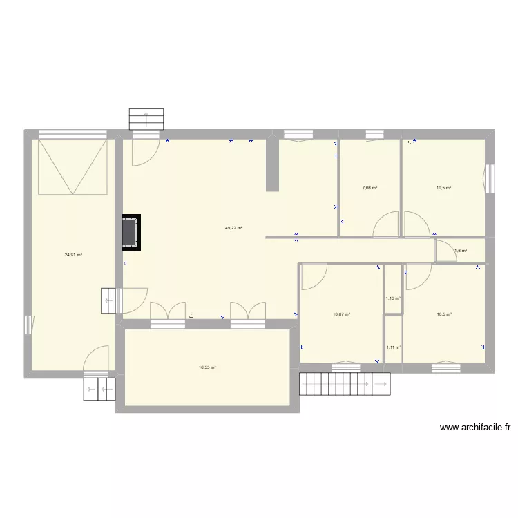 Maison Bagard vide. Plan de 