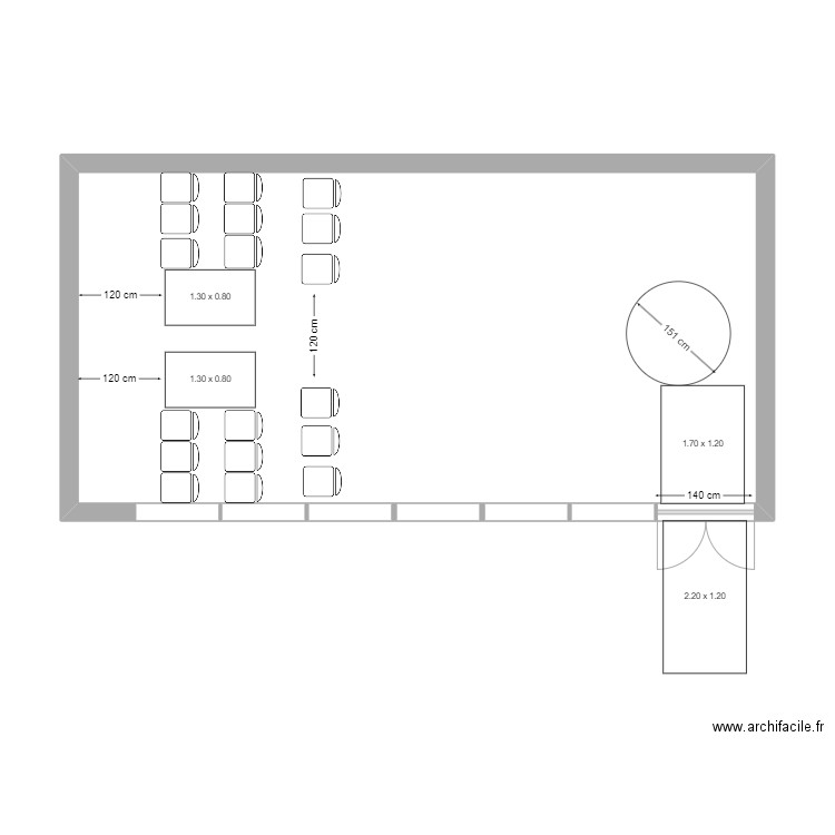 DOMAINE DE LA TOUR CHAISES. Plan de 1 pièce et 47 m2