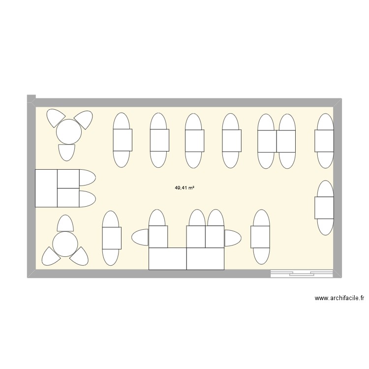 gien. Plan de 1 pièce et 49 m2