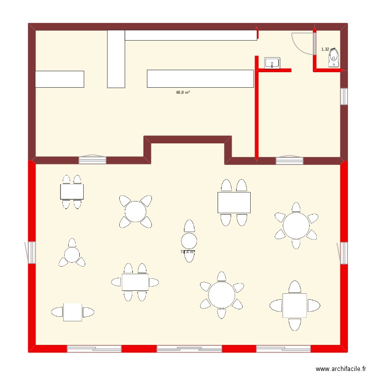 cottage. Plan de 3 pièces et 129 m2