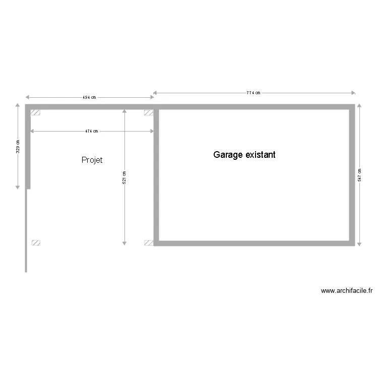 surface garage. Plan de surface garage. Plan de