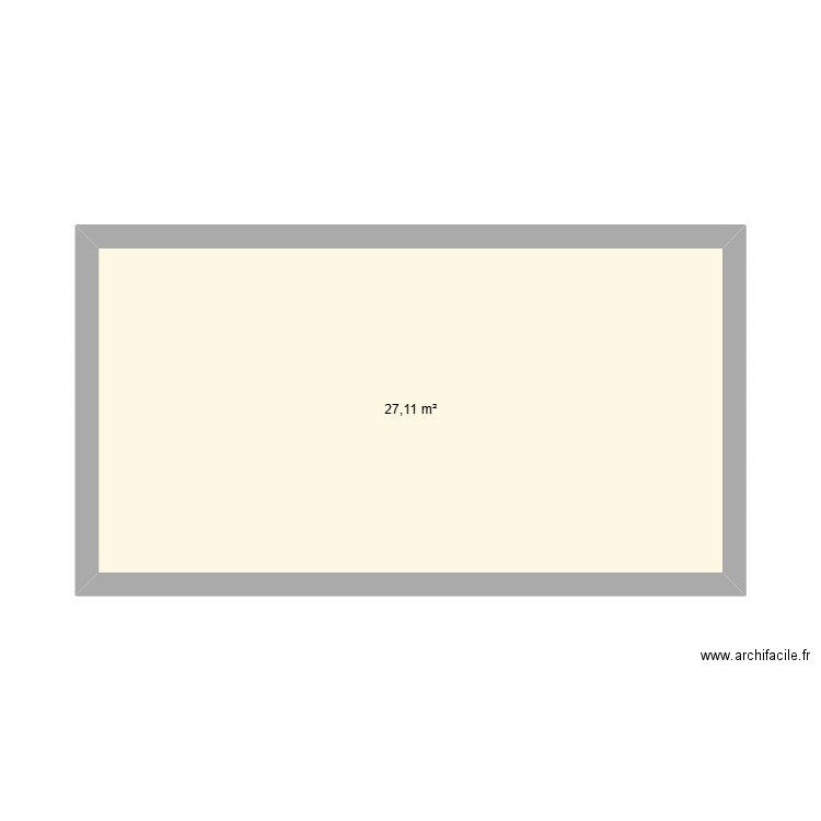 Mur sous-sol. Plan de 1 pièce et 27 m2