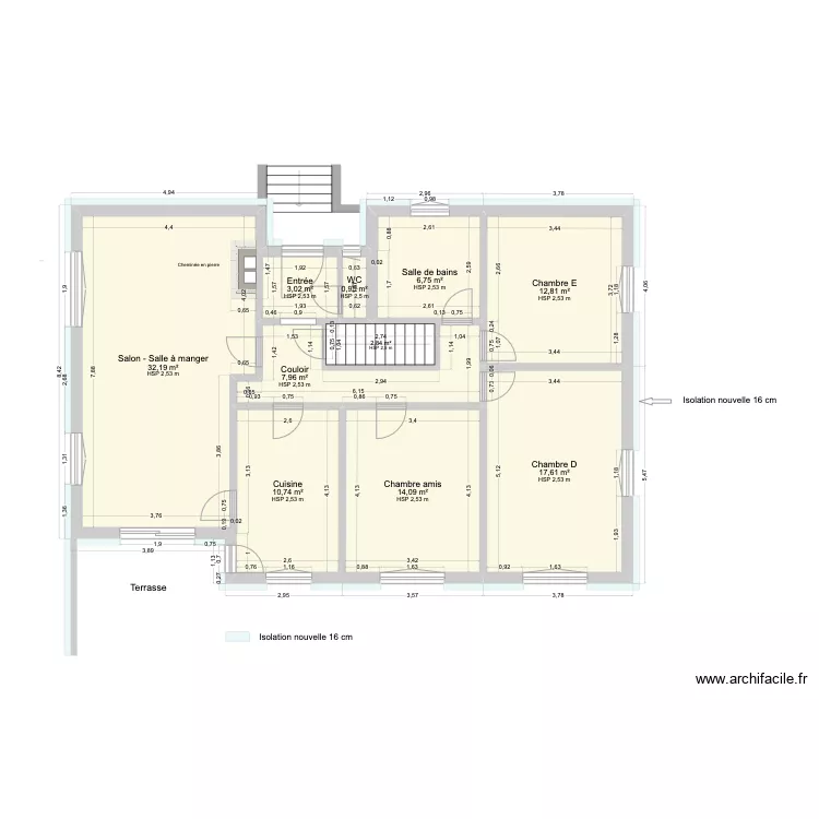 Verch&egrave;res 18a - Rez-de-chauss&eacute;e projet. Plan de 