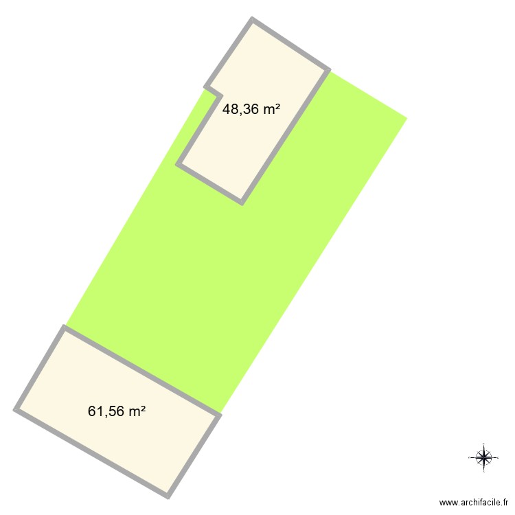 Plan de masse . Plan de 2 pièces et 110 m2