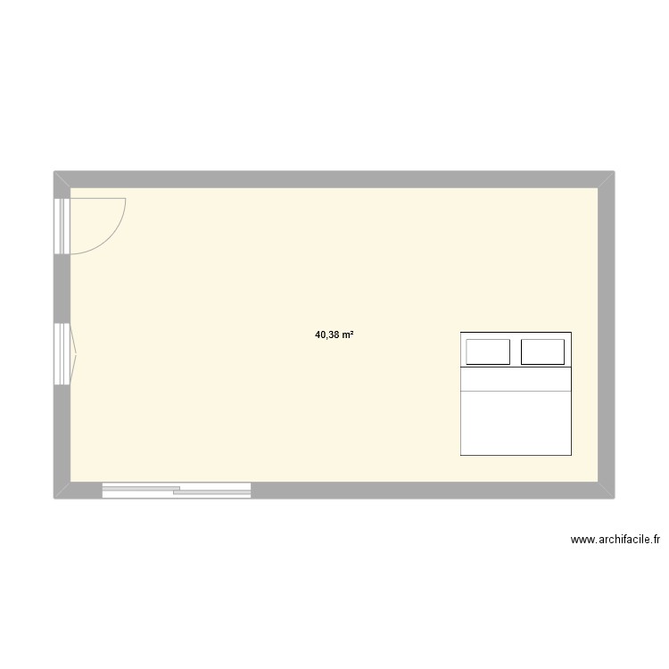 mazet 3. Plan de 1 pièce et 40 m2
