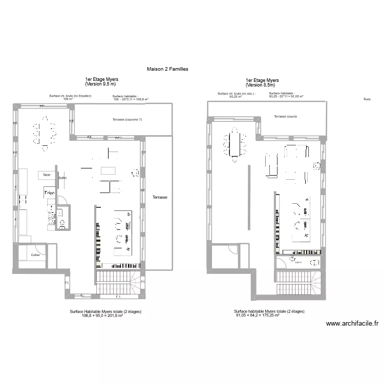 Maison 2 familles Myers-Simon 1er &eacute;tage impression. Plan de 