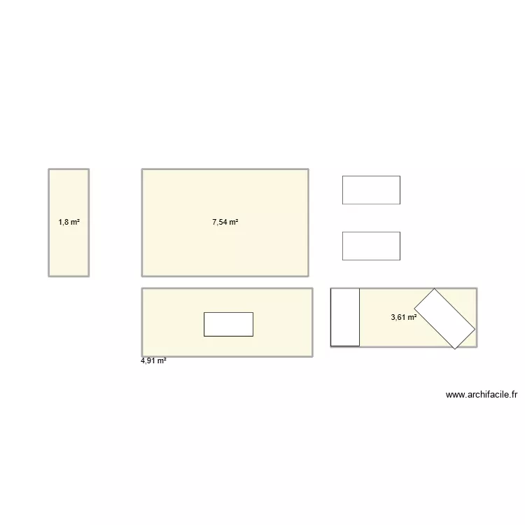 CLOTHETTE SHOWROOM. Plan de 4  et 18 m²