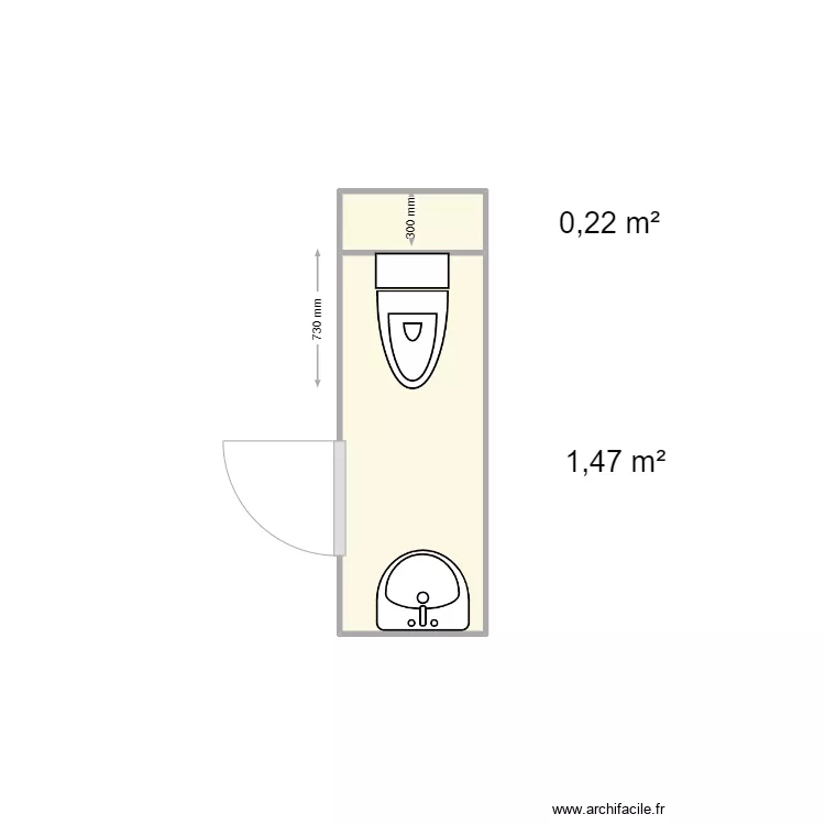WC ETAGE CHAMBRE MODIFIE. Plan de 