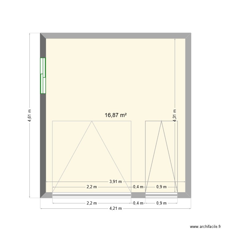garage entrevon 001. Plan de 1 pièce et 17 m2