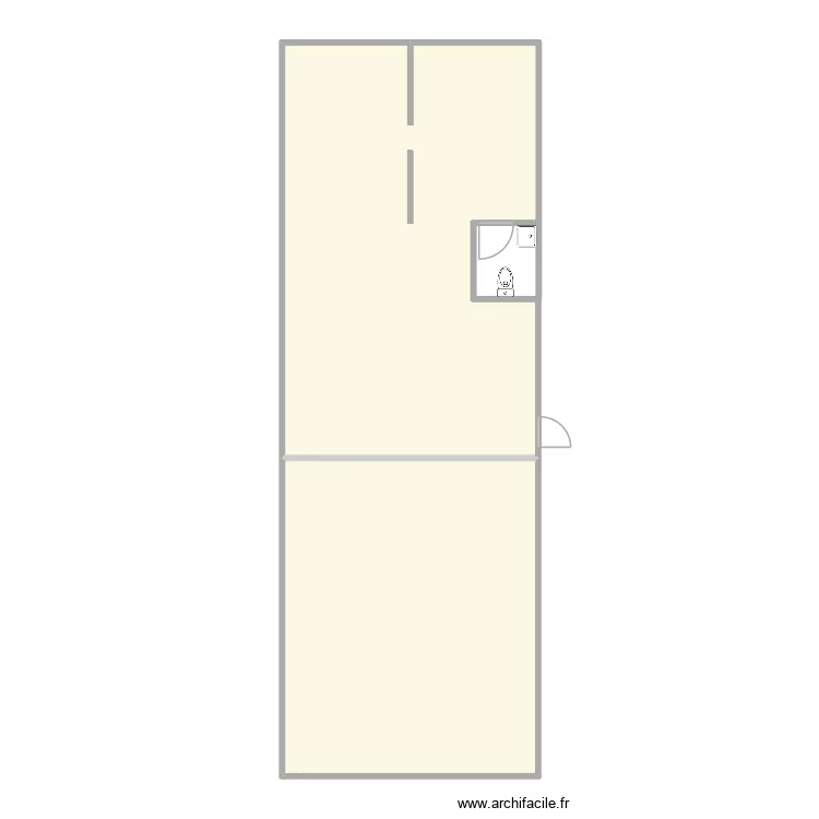 Boulangerie Nemours. Plan de 2 pièces et 98 m²