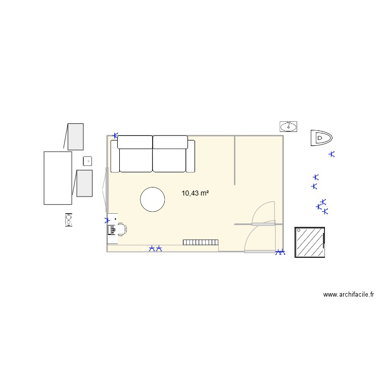 Appart Loic - 3. Plan de 1 pièce et 10 m2
