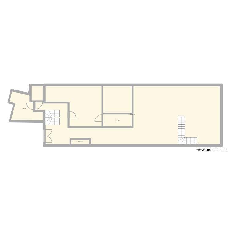 rdc M. Beldame. Plan de 4 pièces et 145 m2