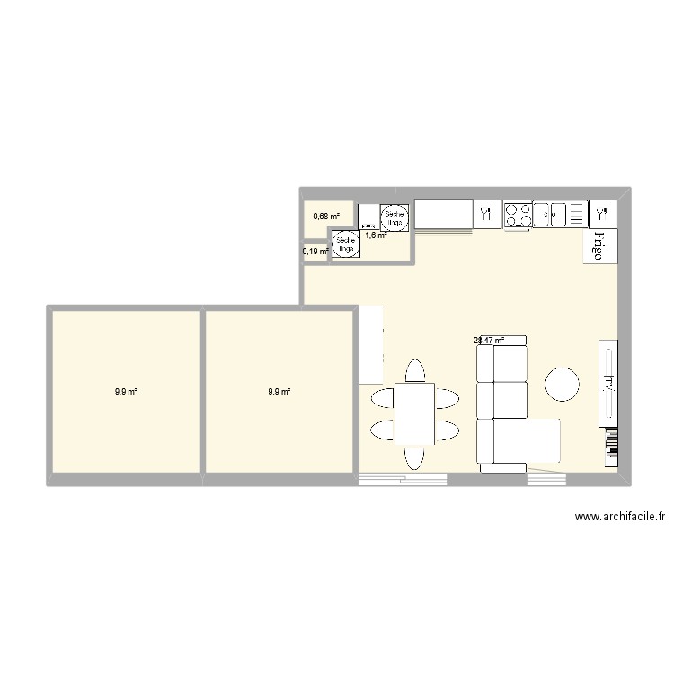 planespacil. Plan de 6 pièces et 51 m2