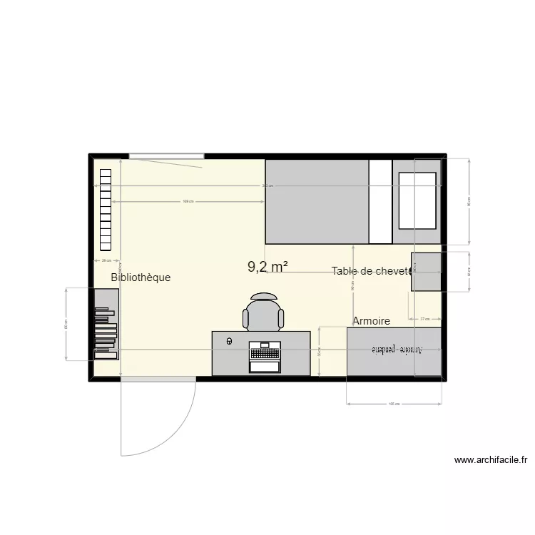 Chambre Victor. Plan de 