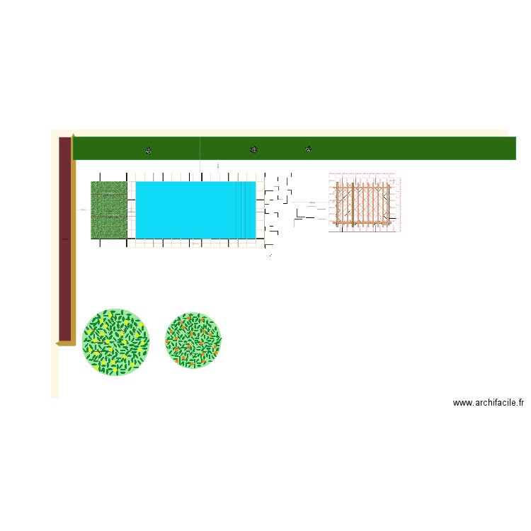 Plages piscine.carrelage 30x60. Plan de 0 pièce et 0 m2