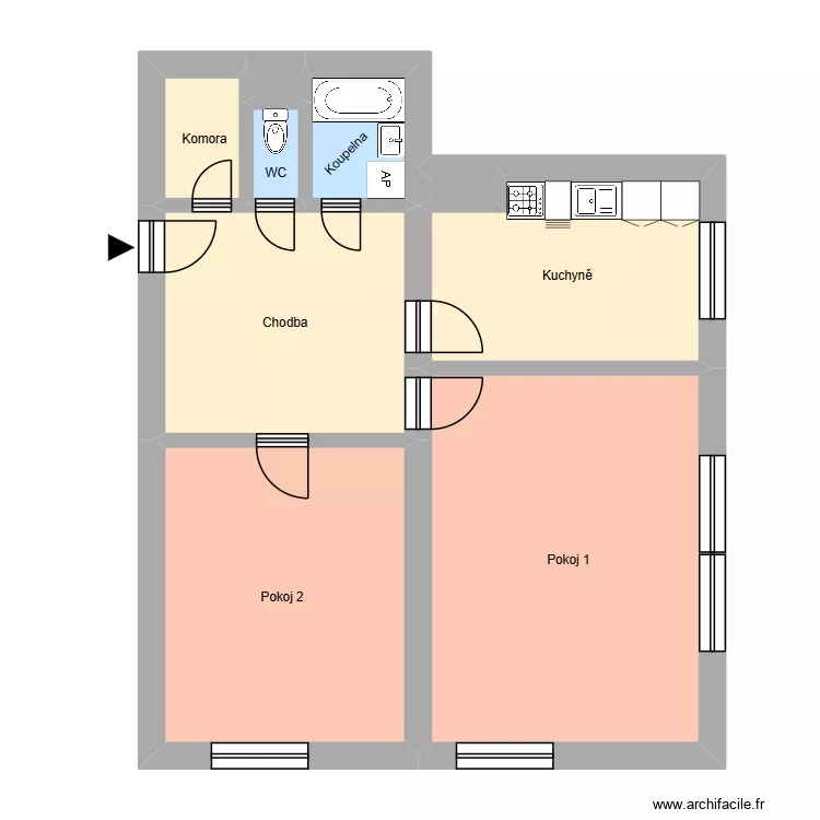 Marxova 370, byt 14. Plan de 13  et 193 m²