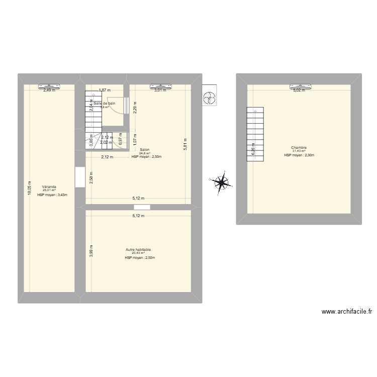 PAC Saint Just d'Avray. Plan de 5 pièces et 105 m2