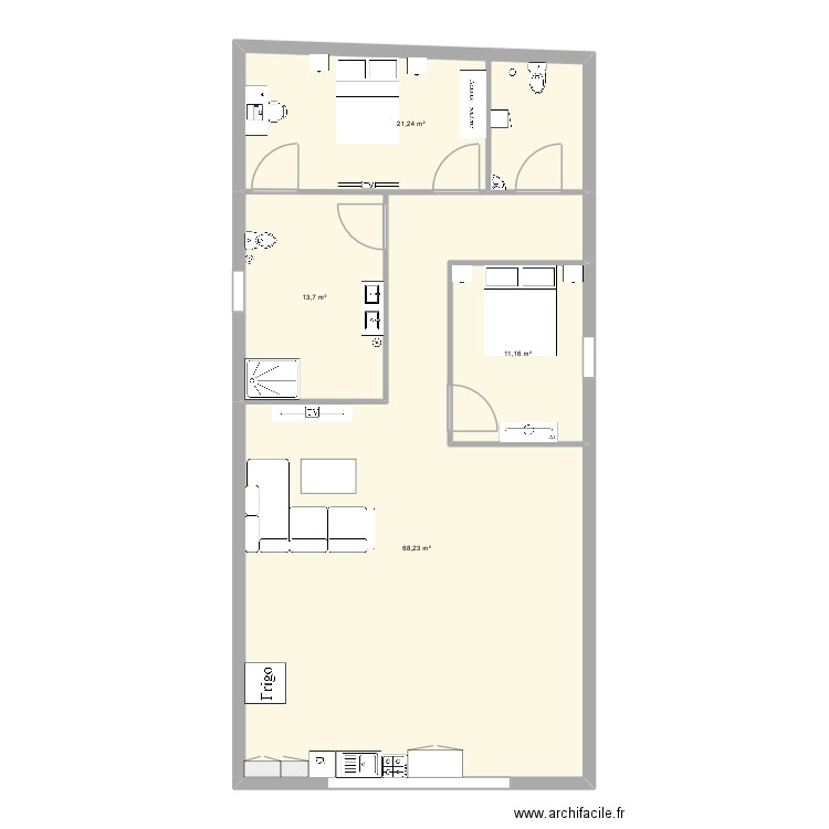 renov cuvier. Plan de 4 pièces et 114 m2