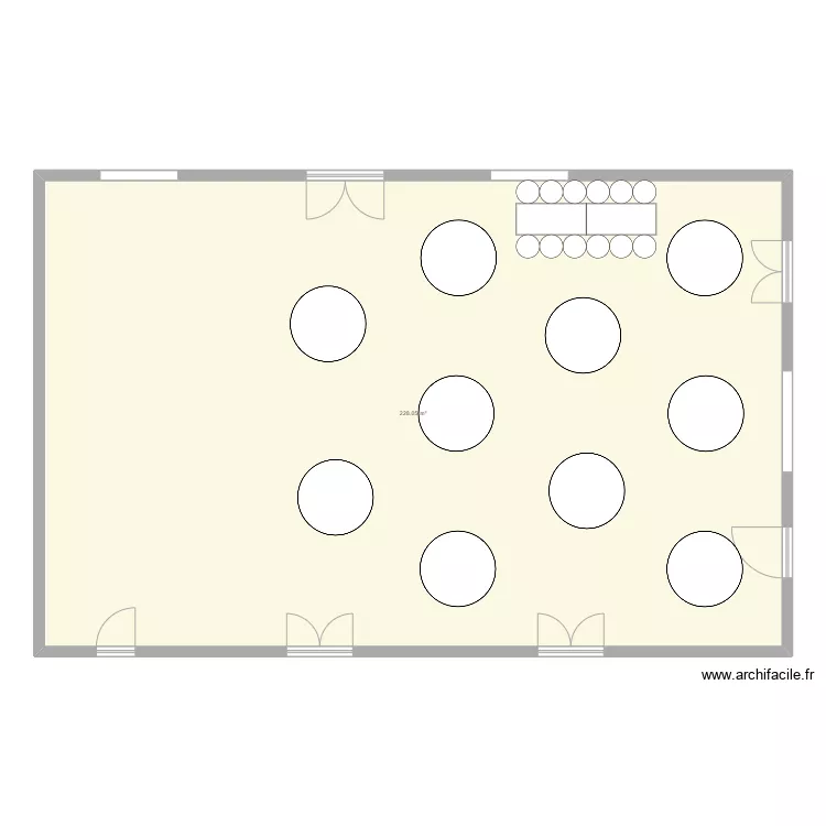 Salle mariage. Plan de 