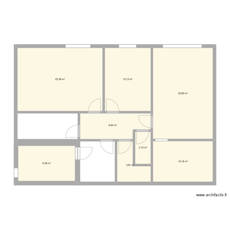 Sous-sol. Plan de 8 pièces et 89 m2