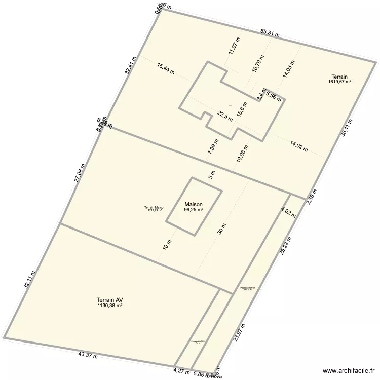 CADASTRE 1. Plan de 7 pièces et 5002 m²