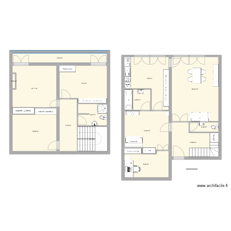 maison pessac meuble. Plan de 15 pièces et 154 m2