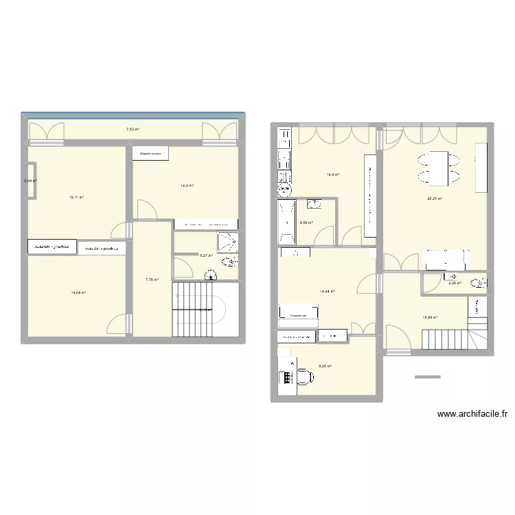 maison pessac meuble. Plan de 