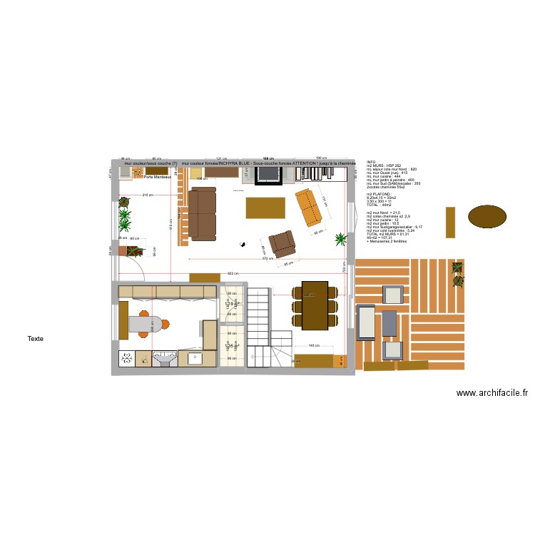 CREATION SEPARATION ENTREE SALON. Plan de 2 pièces et 3 m2