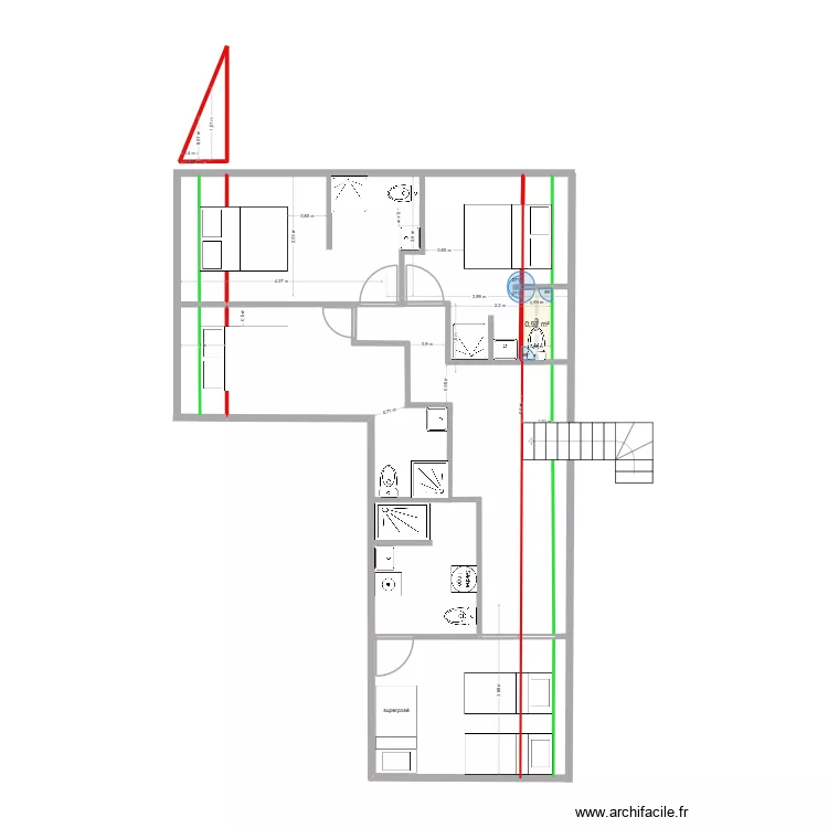 lioran. Plan de 1  et 1 m²
