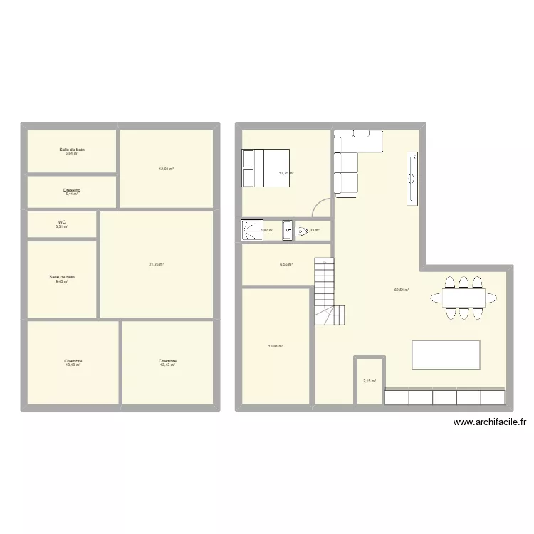 luzinay. Plan de 15  et 188 m²