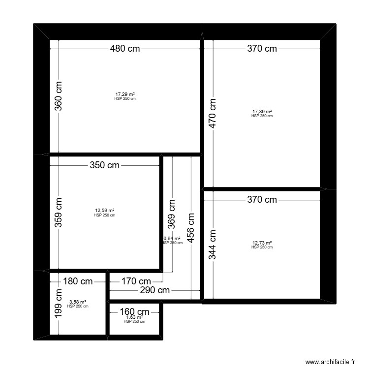 SCI socorep. Plan de 7 pièces et 72 m2