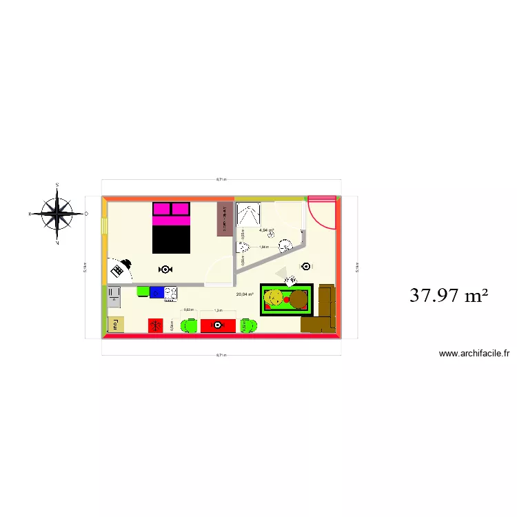 oui. Plan de 3  et 39 m²