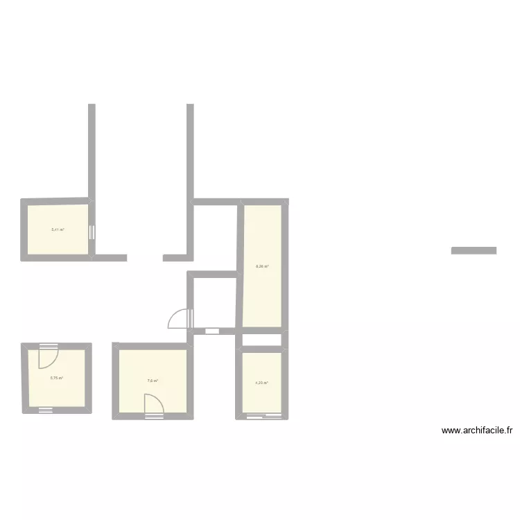 REZ DE CHAUSSEE. Plan de 5  et 31 m²