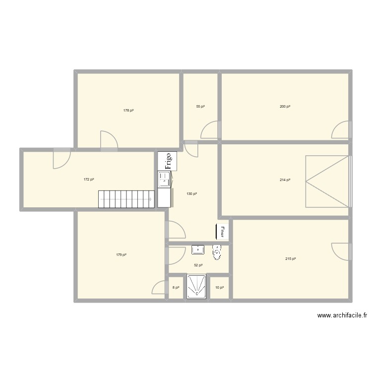 CSC sOUS-SOL 1. Plan de 11 pièces et 131 m2