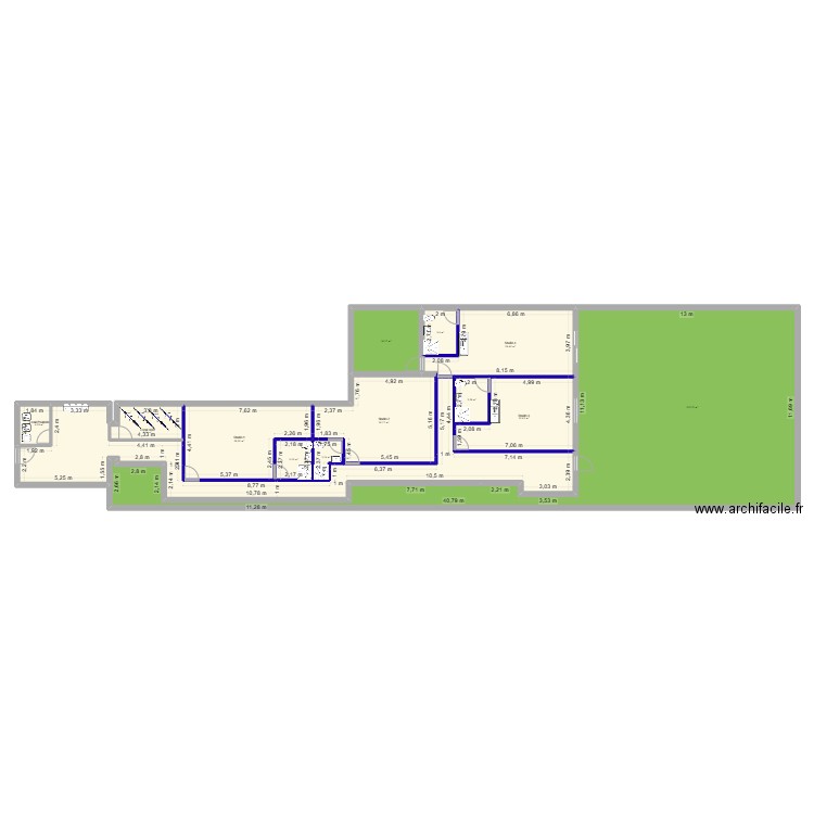 40 av de reims aménagement. Plan de 13 pièces et 400 m2