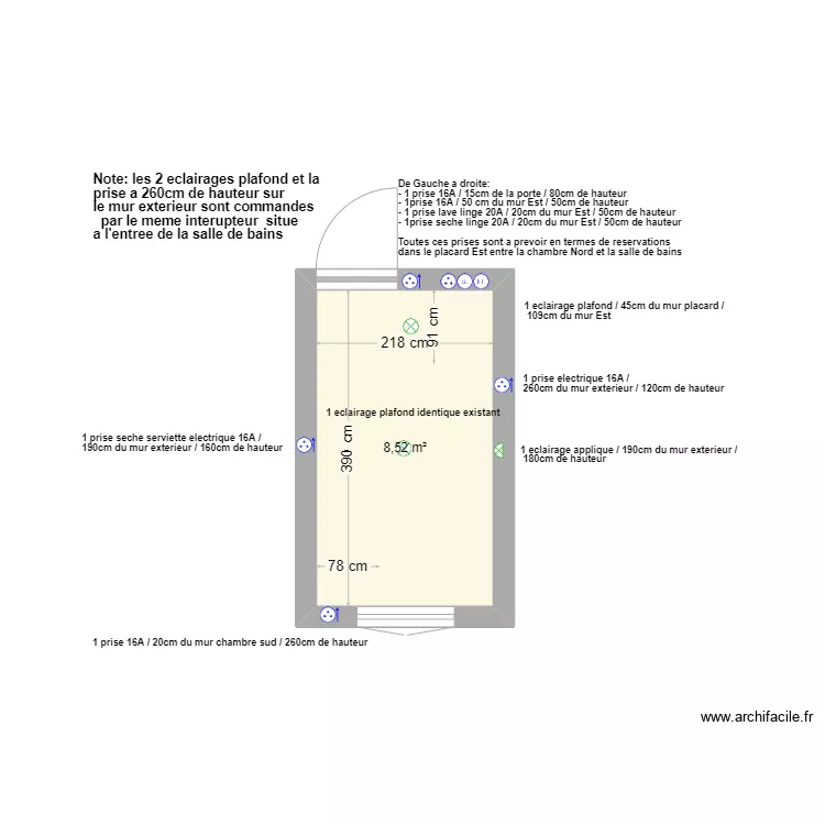 Amenagement salle de bains 4-1. Plan de 