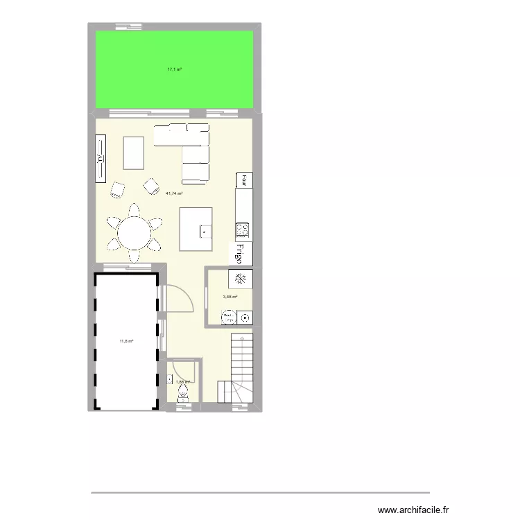 XXC SANS DEVANT. Plan de 5 et 76 m² XXC SANS DEVANT. Plan de 5 et 76 m²