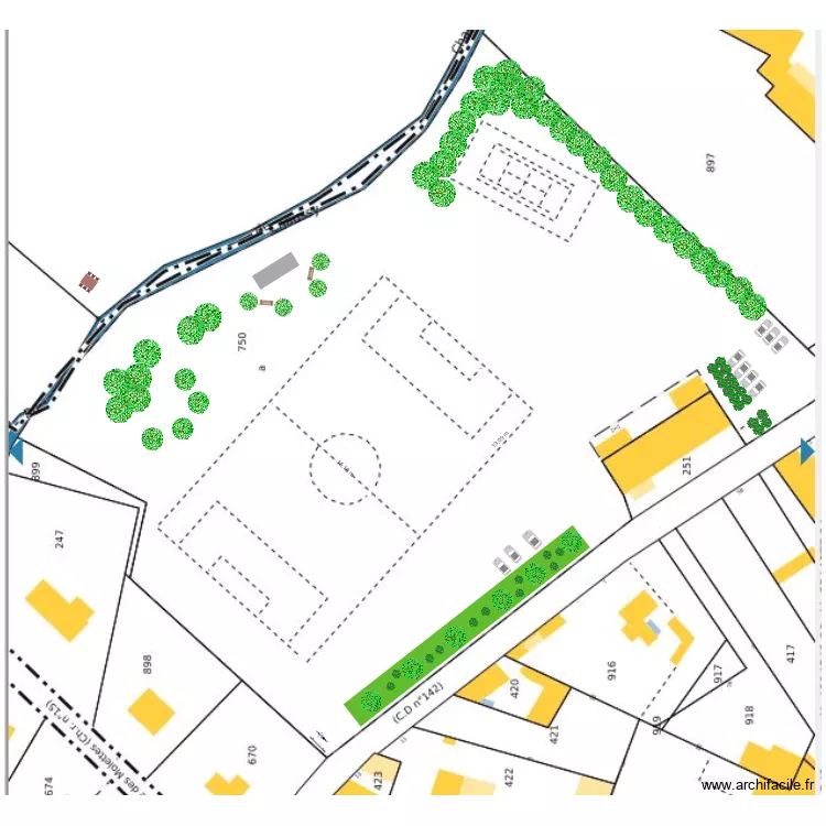 STADE DE FOOT CHAUSSY. Plan de STADE DE FOOT CHAUSSY. Plan de
