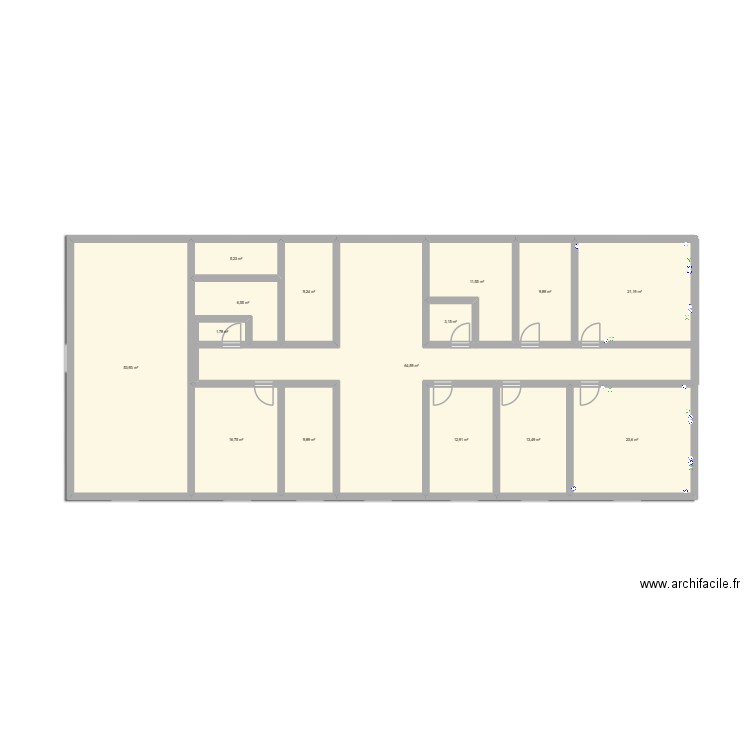PLAN 2 GM. Plan de 15 pièces et 264 m2