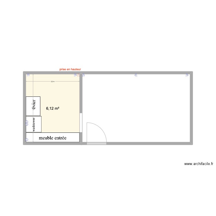 sous sol. Plan de 1 pièce et 6 m2