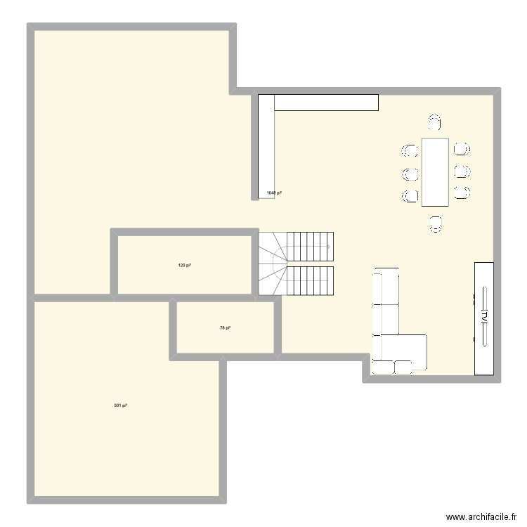 kbl. Plan de 4 pièces et 218 m2