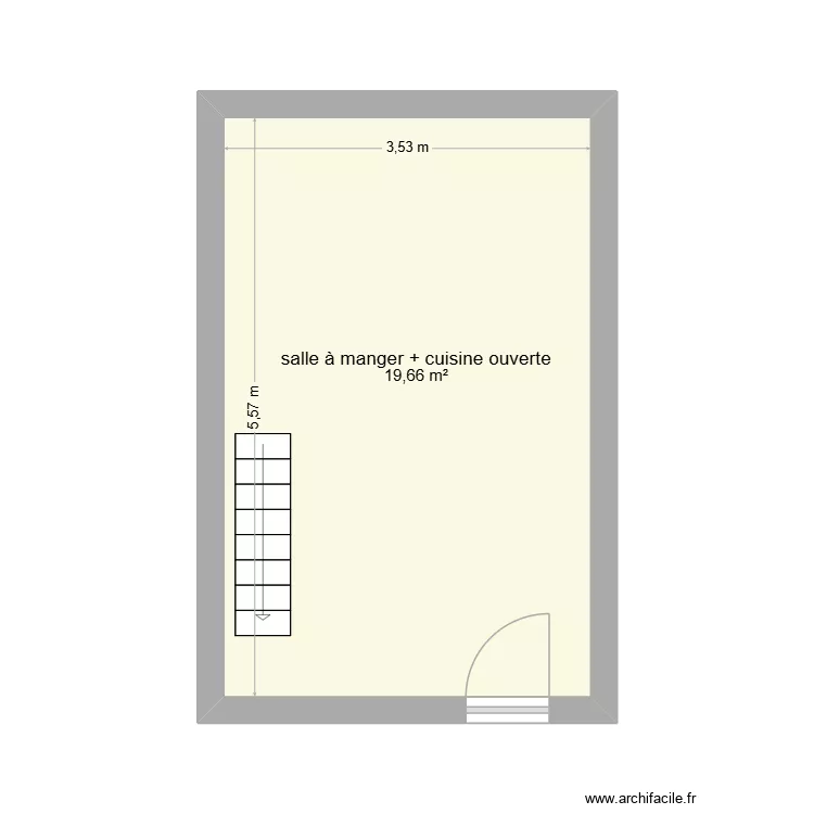 rez de chaussee. Plan de 1  et 20 m²