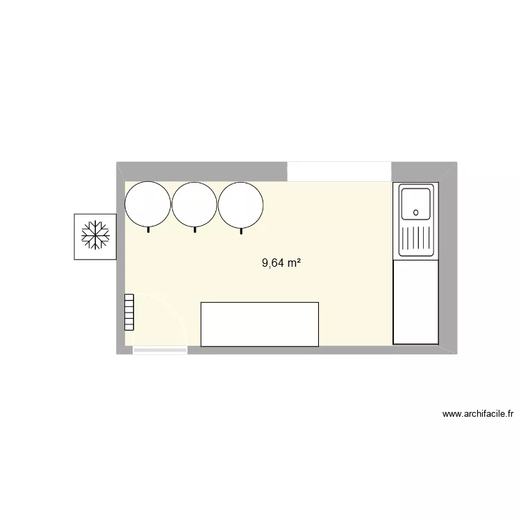 Atelier Chai. Plan de 1 pièce et 10 m² Atelier Chai. Plan de 1 pièce et 10 m²