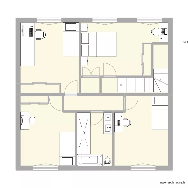 1er. Plan de 9  et 62 m²