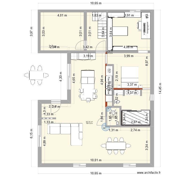 plan permis puisserguier 2. Plan de 4 pièces et 120 m2