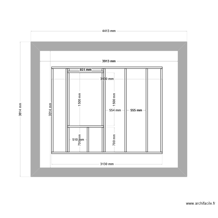 Section 2. Plan de 1 pièce et 13 m2