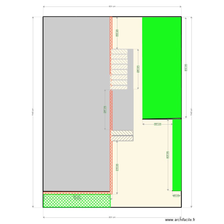 DPC2-avec ITE. Plan de 1 pièce et 53 m2