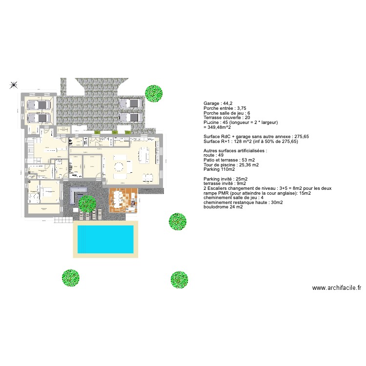 2025.06.30. Rdc val de cuberte. Plan de 36 pièces et 510 m2