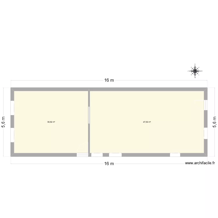 vano apres travaux. Plan de 