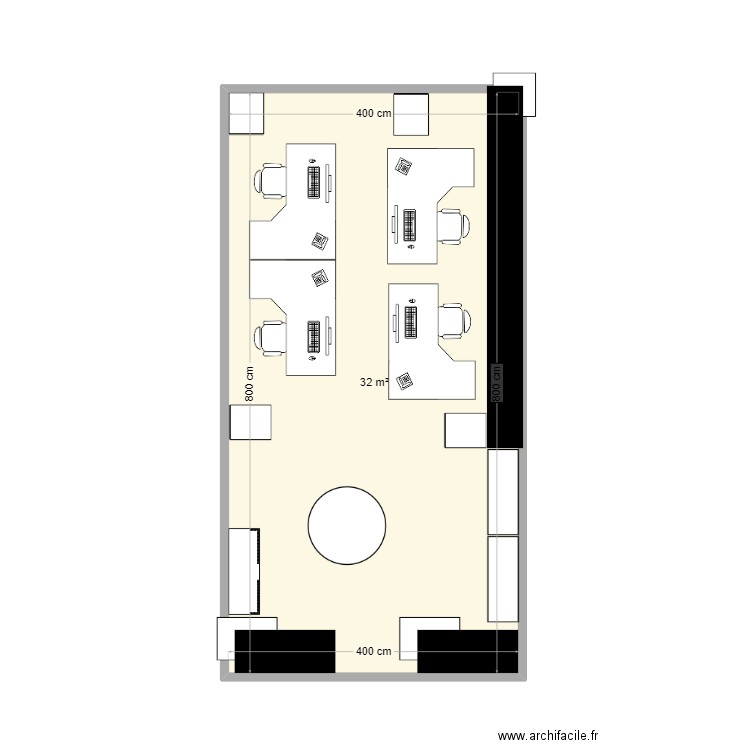 DSDEN - Bureau 406. Plan de 1 pièce et 32 m2